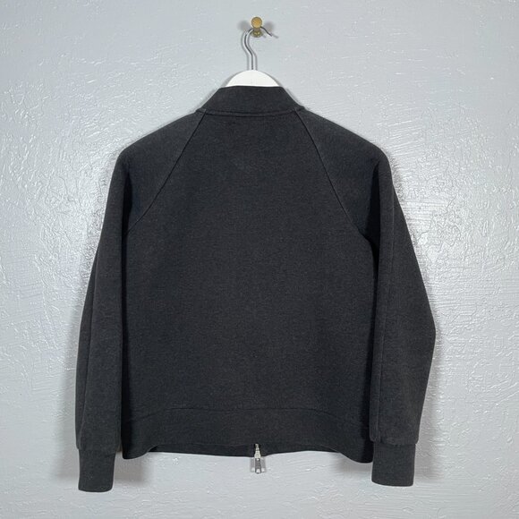 Everlane Men S Dark Gray Bomber Jacket Two Way Front Zipper Pockets Cotton - Picture 5 of 9